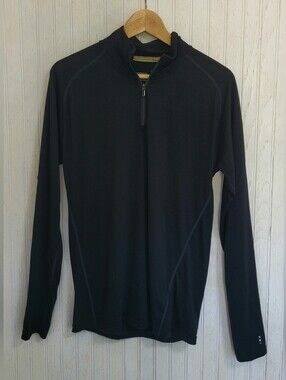 Smartwool Merino 150 Baselayer 1/4 Zip Top Black Men's Size S EUC